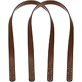 MECCANIXITY 2pcs 24 Inch (60cm) Leather Purses Straps Handbag Belt Band Bag Handles for Purse Wallet Tote Making, Light Coffee
