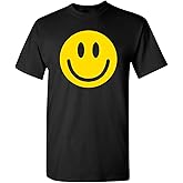 Smile Face Emoticons Happy Face Mens Graphic Hippie 70s Funny T Shirt