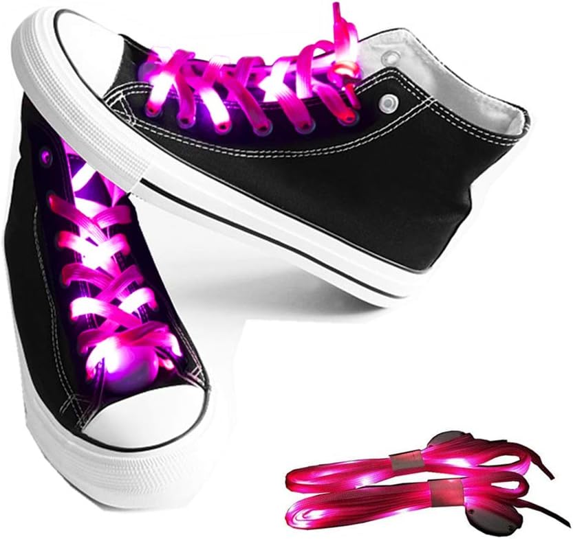 LED Shoe Laces Light Up Nylon Shoelaces with 3 Flashing Modes Lighting the Night