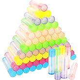 72 PCS Empty Lip Balm Tubes - Clear, Colorful Lip Balm Containers With Twist Bottom And Top Cap For DIY Lipstick (5g, 6 Color