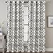 H.VERSAILTEX Blackout Curtains Printed Design 108 Inch Length 2 Panels Set Thermal Insulated Curtains for Bedroom Living Room Geometric Modern Grommet Window Drapes - Grey and Navy