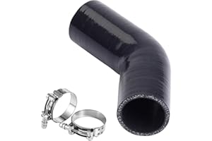 YSIL 2.5” 45 Degree Elbow Coupler Silicone Hose 4-Ply Reinforced Turbo Intercooler Intake Piping with T-Bolt Clamps 5MM Thickness
