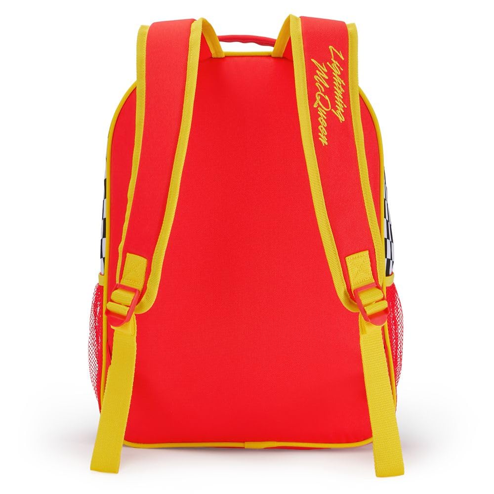 DISNEY STORE Official Cars Backpack - Kids Backpack with Embroidered Accents, Adjustable Straps, Zip Compartments & Mesh Pockets, Screen Art Featuring Lightning McQueen