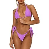 OWICA Women's Bikini Sets Bathing Suits Two Piece Swimsuits Sexy Triangle Halter Bikinis Top