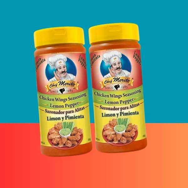 CHEF MERITO – SAVORY LEMON PEPPER CHICKEN WINGS SEASONING – 11 OZ BOTTLE – PERFECT FOR WINGS, GRILLED SEAFOOD, ROASTED VEGGIES, MARINADES AND POULTRY DISHES, PACK OF 1