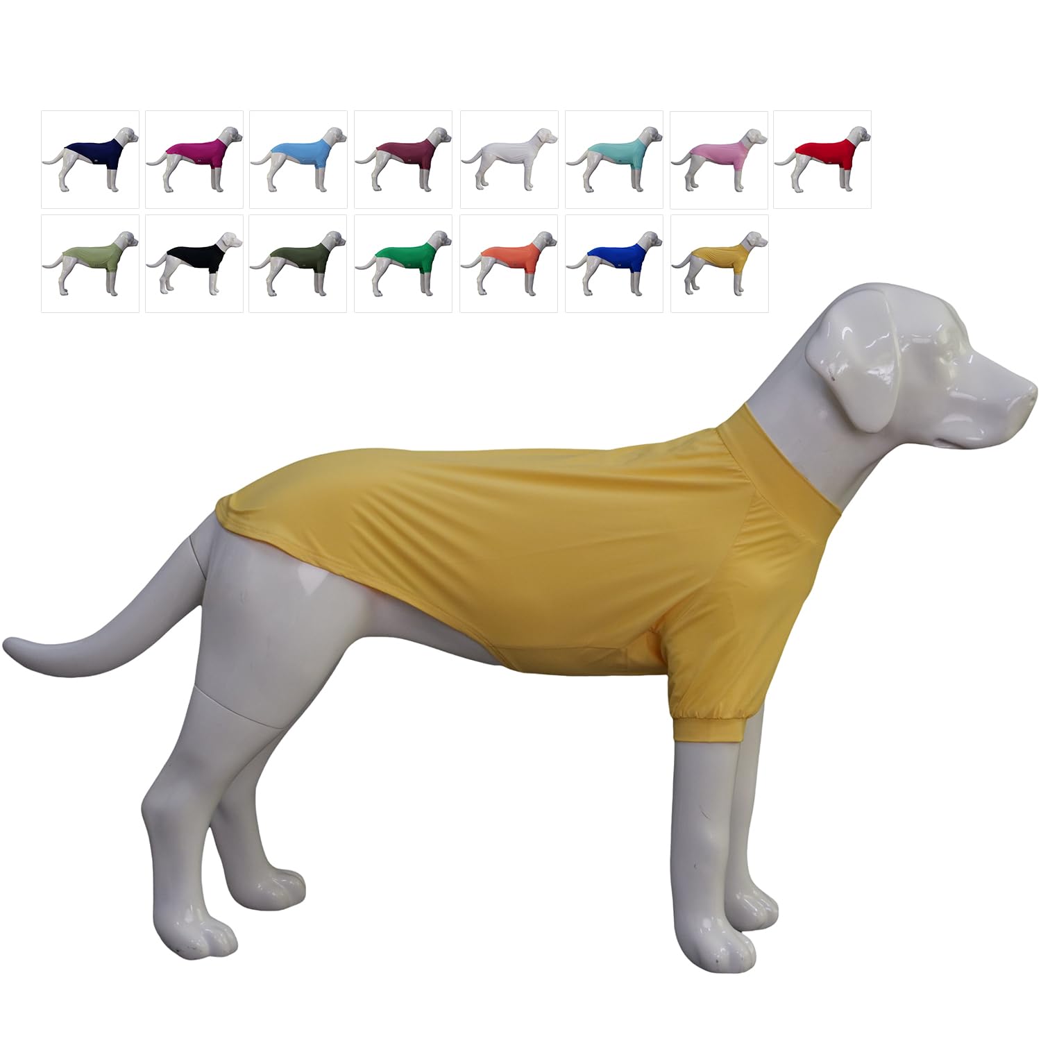 LoveLongLong Spring Summer Cooling Dog T-Shirt with UV Protection and Moisture-Wicking Fabric Blank Color Yellow XL