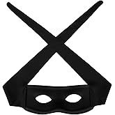 SAVITA Halloween Costume Eye Mask, Black Masquerade Mask Hero Cosplay Accessories for Party Dress up Carnival Themed Events
