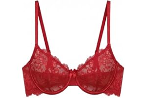 Avidlove Women's lace Bra Sexy Balconette Sheer Mesh Bras Unlined Lingerie