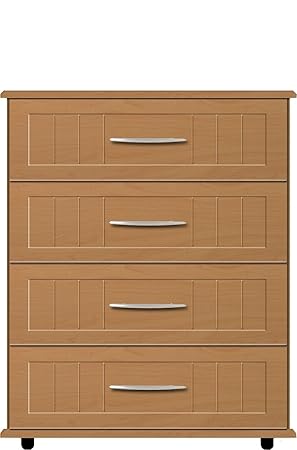 Vogue Oak Beech Or White 4 Drawer Wide Chest Of Drawers Amazon