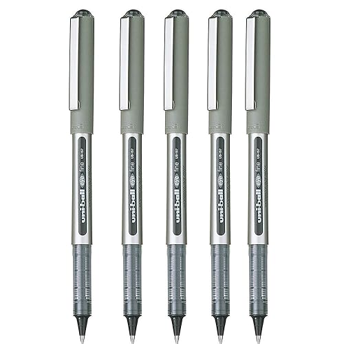 Mitsubishi Rollerball Pens Uniball UB Eye Rollerball Pens Mitsubishi Pens (Black UB157, 5 Pack