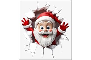 Christmas Toilet Sticker - 25 X 29 Cm Fun Waterproof Santa Claus Home Decor, Santa Claus Wall Decal For Daily Indoor Home Roo