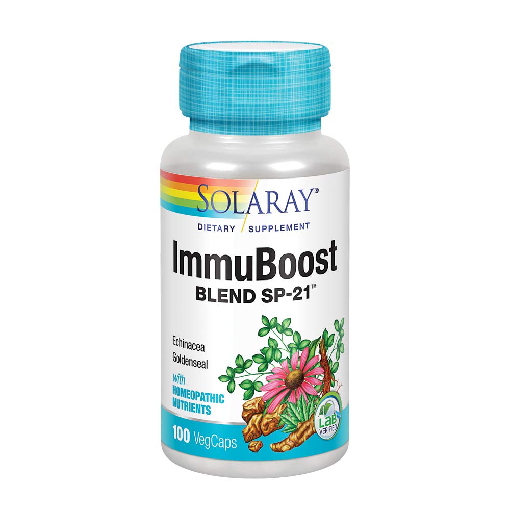 Solaray ImmuBoost Blend SP-21 | Herbal Blend w/Cell Salt Nutrients | Healthy Immune System Function Support | Non-GMO, Vegan | 50 Serv | 100 VegCaps
