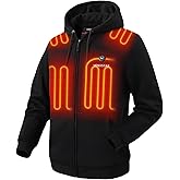 Venustas Unisex Heated Hoodie with Battery, Full-Zip Heated Jacket for Women and Men