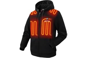 Venustas Unisex Heated Hoodie with Battery, Full-Zip Heated Jacket for Women and Men