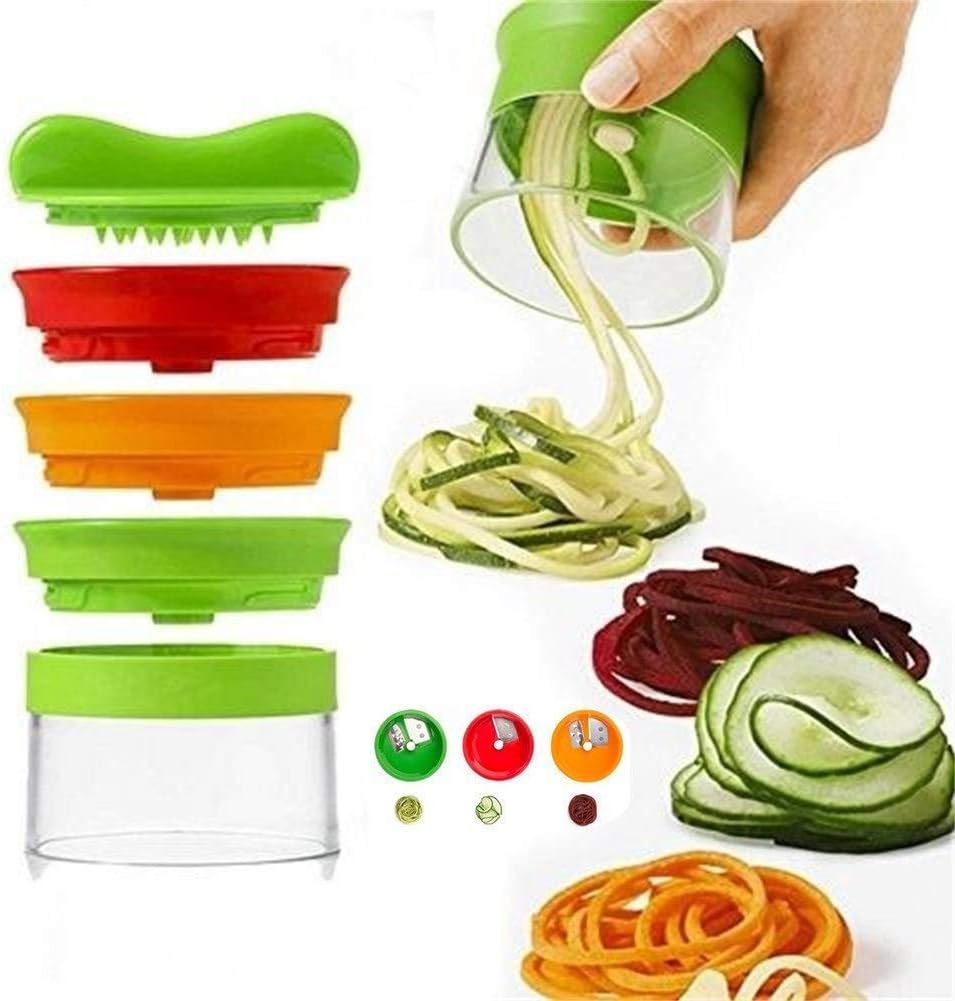 Spiralizer - Vegetable Spiralizer Handheld,3-Blade Spiral Slicer Peeler Cutter Grater Spaghetti Maker for Carrot, Cucumber, Potato, Pumpkin, Zucchini Noodle Spaghetti