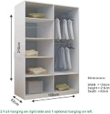 OSLO Modern Mirror Sliding Door Wardrobe with LED Light 150cm Grey view 2