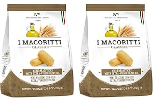 I Macoritti Classici Mini Breadsticks with Extra Virgin Olive Oil, Made in Italy, Zero Sugar, No Artificial Flavors, Non-GMO, Preserve Free- 8.8 oz, Pack of 2