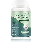 14-in-1 Advanced Eye Vitamin Supplement with Lutein, Zeaxanthin, Bilberry Extract & Zinc for Adults - Supports Vision, Macula & Blue Light Protection - 60 Capsules (01)