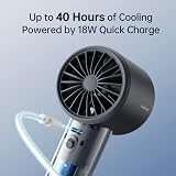 JISULIFE Portable Handheld Fan 5000mAh USB-C Display 1-100 Speed Grey view 4