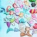 Kwartz 60 Pieces Slime Charms Cute Set with Mixed Mermaid Tail,Unicorn,Starfish and Animals Resin Flatback Slime Beads for Kids and Adults Craft Making,Ornament Scrapbook DIY Crafts