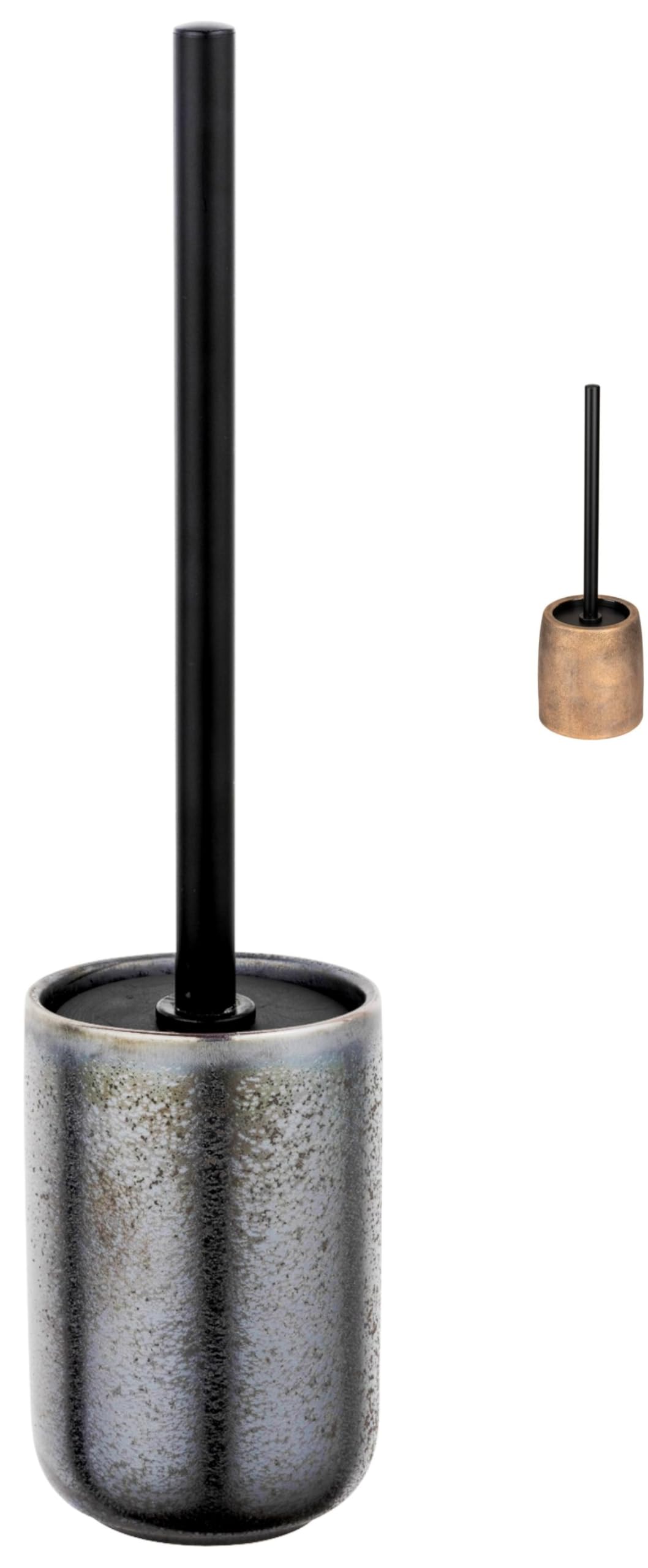 KW Luxury Ceramic/Porcelain/Stoneware Toilet Brush and Holder (Rufina Gun Metal)