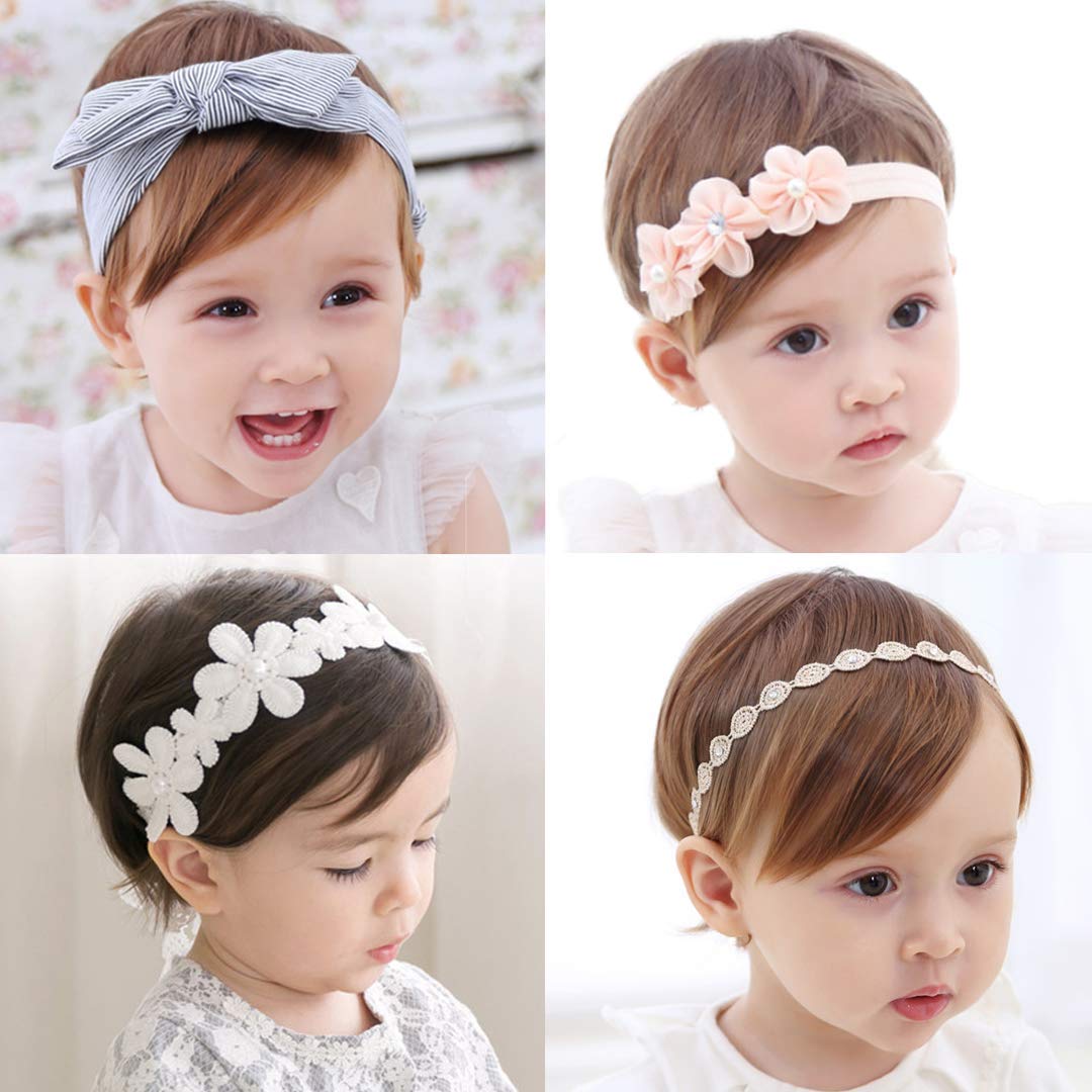 Mua Smt ベビー ヘアバンド 赤ちゃん 子供 ４点セット へアクセサリー 髪飾り 女の子 フラワー ドレスアップ Tren Amazon Nhật Chinh Hang Fado