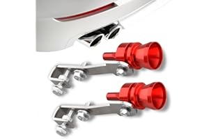 Crynod Pack-2 Car Turbo Whistle, Sound Whistle Simulator, Exhaust Pipe Whistle, Metal Tail Whistle, Car Roar Maker, Sound Booster, Automotive Decoration, Universal for Cars, Motorcycle (Red)