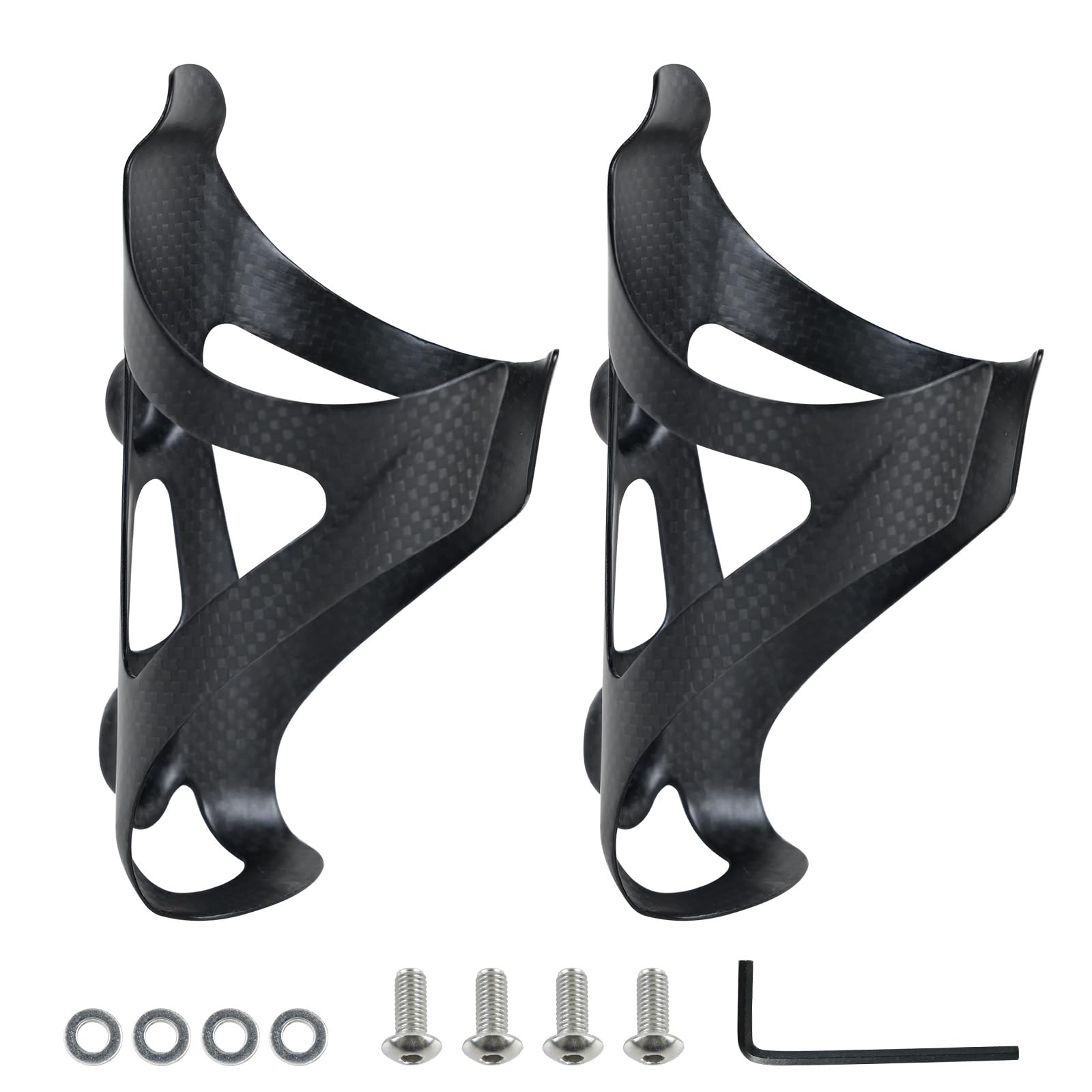 ROADNADO 2 Pack Carbon Bike Bottle Cages Ultralight only 22g Water Bottle Holder Carbon Fiber Bicycle Drink Holder Durable Cup Holder for Road Bike Mountain Bike for 72-74 mm Bottle (Classic Matte) — image 1