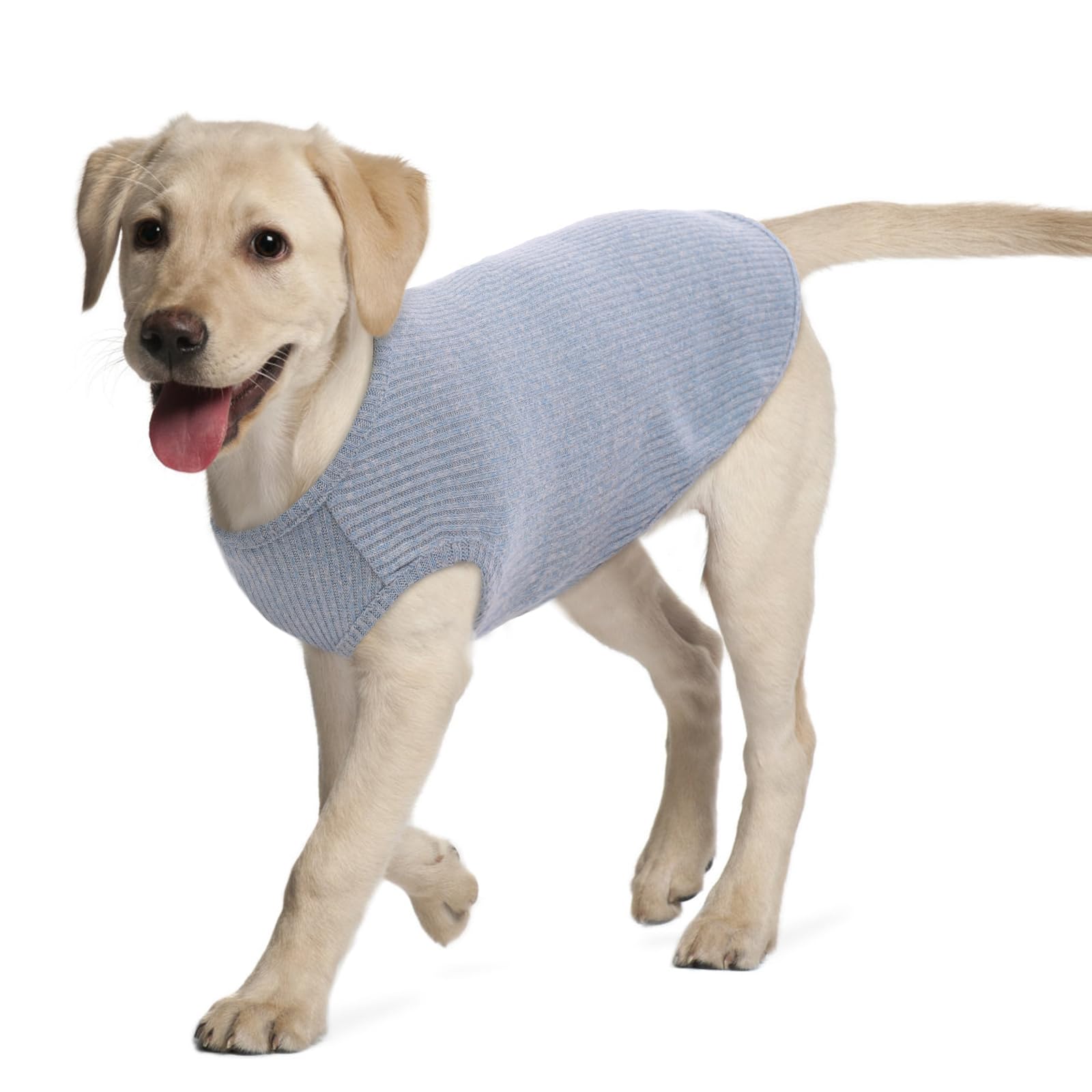 Hjumarayan Dog Tshirt - Summer Knitted Jumpers Soft Stretchy Clothes for Medium Dogs Shirts, Striped T shirt for French Bulldog, Border Collie, Stocky Beagle (Blue XL) — image 1