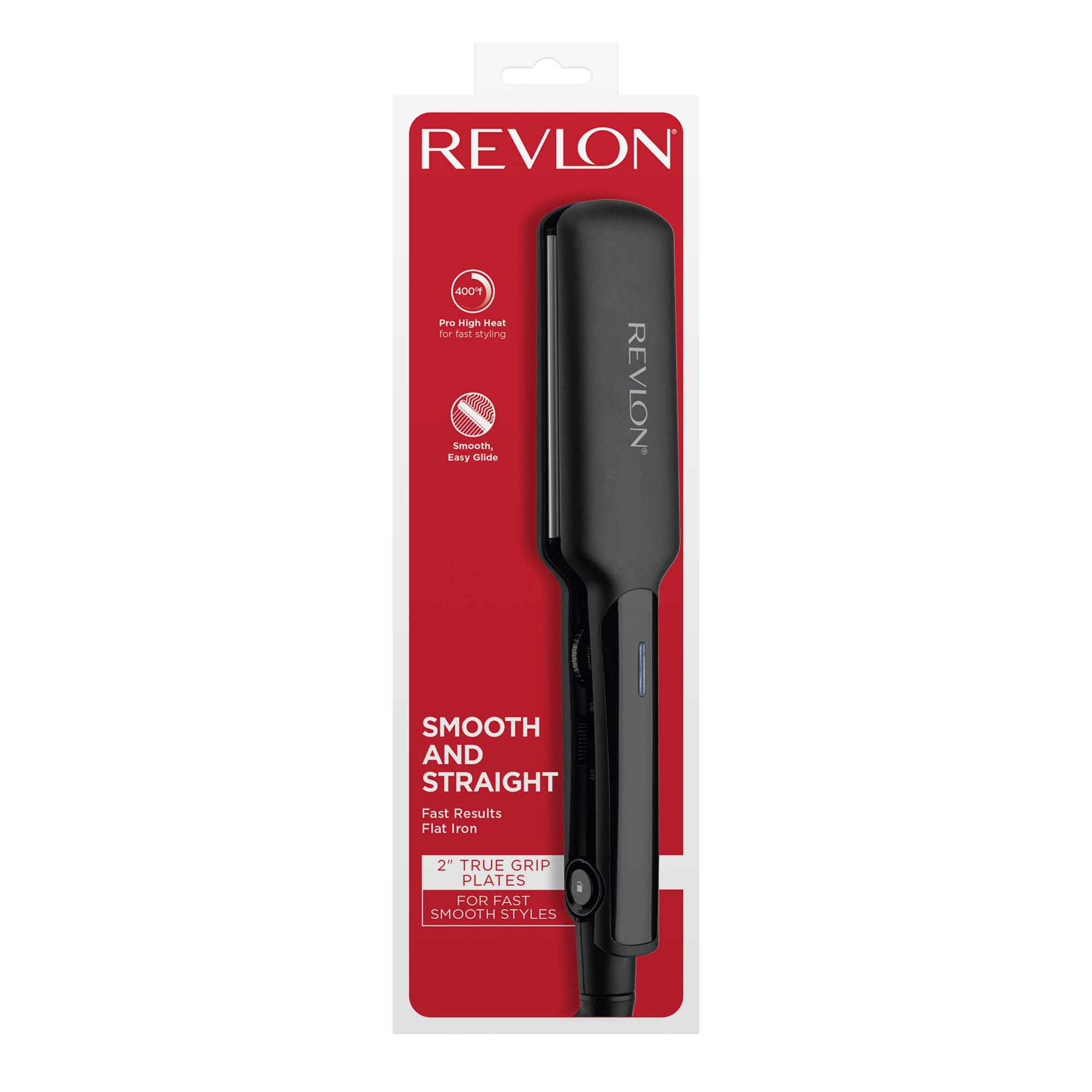 REVLON Smooth and Straight Ceramic Flat Iron | Fast Results, Smooth Styles (2 in)