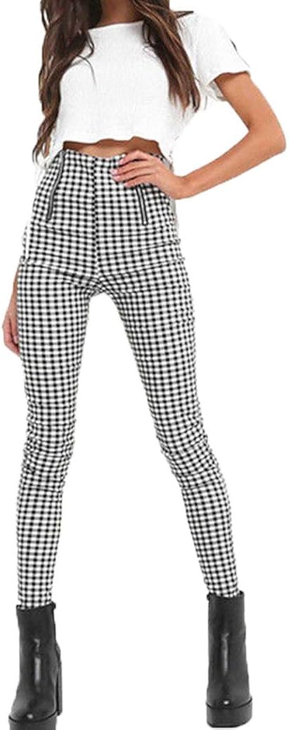 plaid high waisted jeans