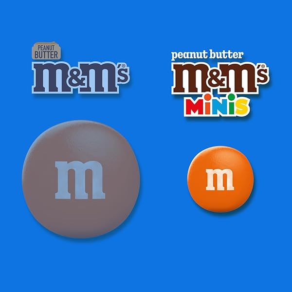 M&M’S MINIS PEANUT BUTTER MILK CHOCOLATE SUMMER CANDY BULK SUMMER SNACKS, SHARING SIZE, 8.6 OZ RESEALABLE BAG
