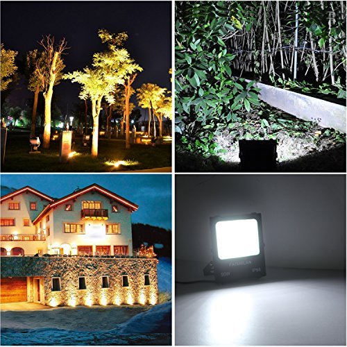 FAISHILAN 100W LED Flood Light-IP66 Waterproof Work Light Outdoor Lamp with US-3 Plug 10000Lm, 6500K Floodlight for Garage, Garden, Lawn and Yard