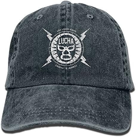TIANJM Unisex Woman Men's Lucha Mask Mexican Wrestler Wrestling Fight Cowboy Date sunbonnet Navy