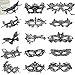 Gellwhu Women's Sexy Black Lace Venetian Masquerade Masks Halloween Party Pack of 15