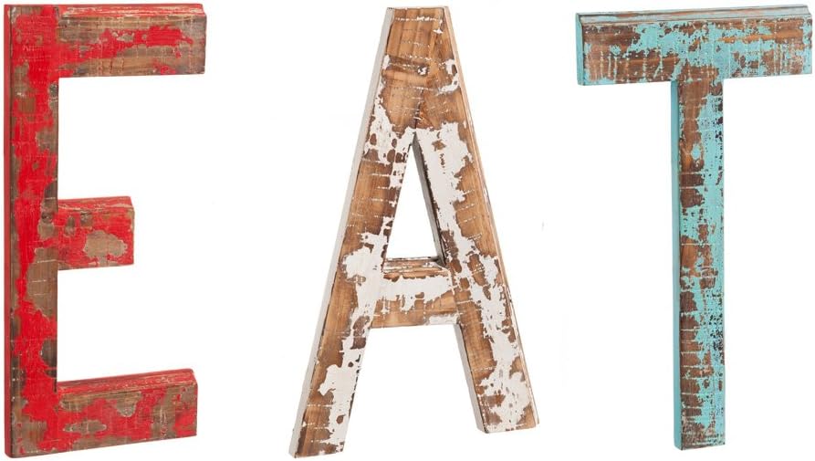 Cape Craftsmen Distressed EAT Letters Wooden Wall Decor