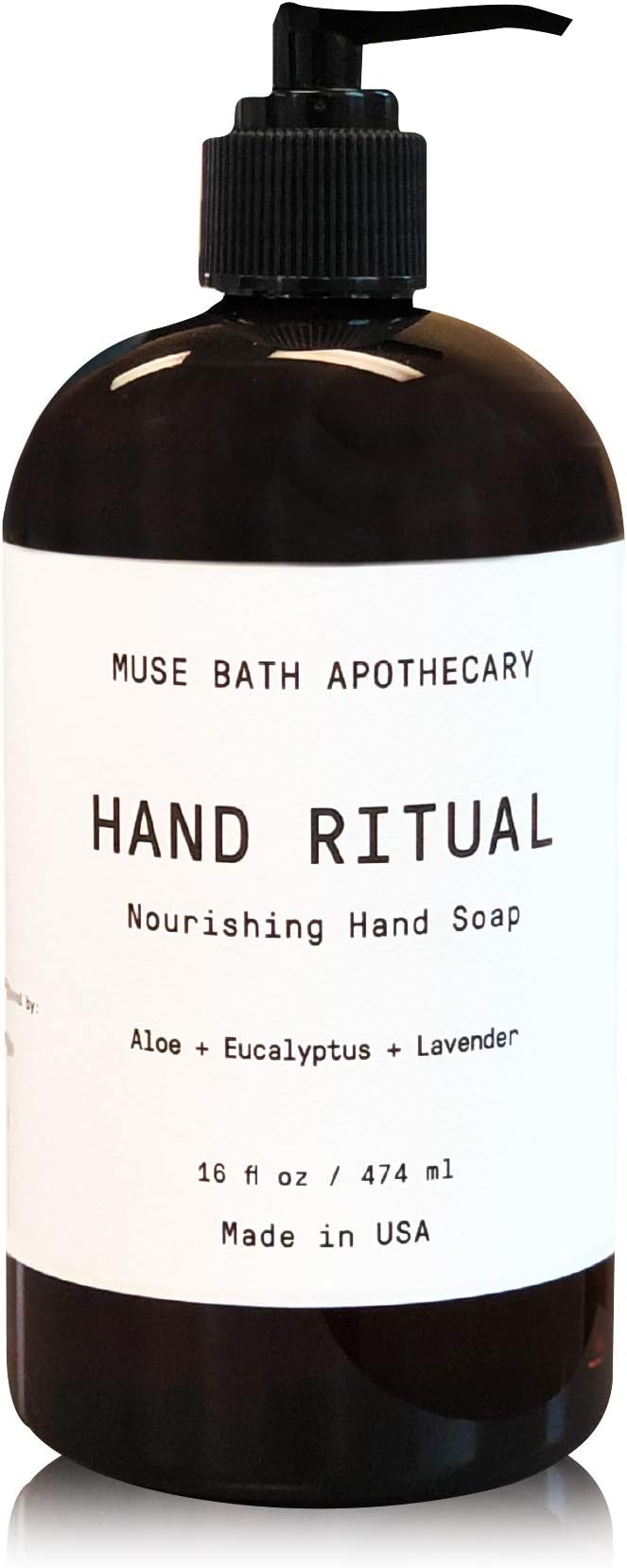 Muse Bath Apothecary Hand Ritual - Aromatic and Nourishing Hand Soap, 16 oz, Infused with Natural Essential Oils - Aloe + Eucalyptus + Lavender