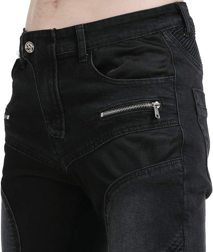 32 =Waist 35.4, Black L Takuey Motorcycle Riding Pants Reinforce with