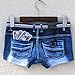 Binmer(TM) Men Cotton Spandex Shorts Fake Jean Legging Boxer Briefs Sexy Underwear (XL, Dark Blue)