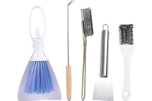 5pcs Bird Cage Cleaner Set, Stainless Steel Bird Cage Cleaning Brush Brushes Small Animal Dropping Remover & Scraper Tools fo