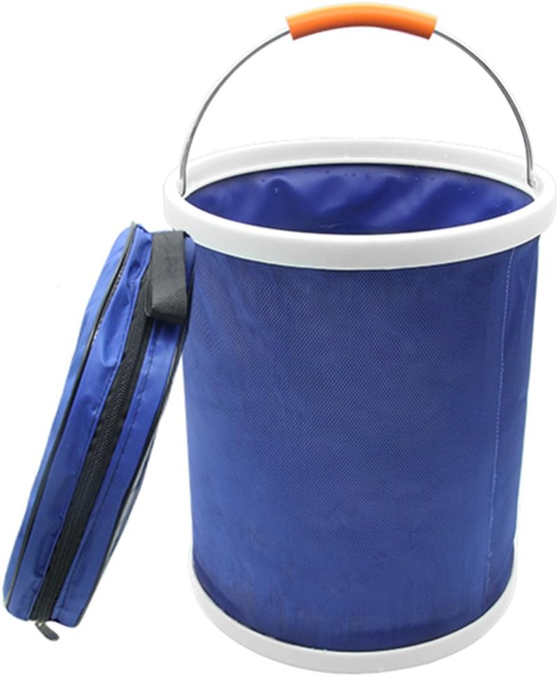 iRonrain 【2021 Upgraded】 Collapsible Camping Fishing Bucket, 13L/3.4Gallons Emergency Compact Portable Folding Water Container, Great for Hiking, Travel, Boating and Kids Toy Storage Box