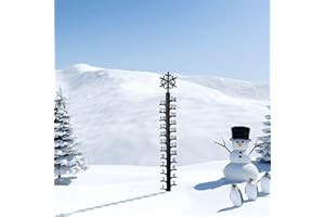 ROSEDOES Snow Gauge Outdoor 24 inches,Metal Snow Measuring Stick,Snowfall Measuring Gauge Snow Ruler, Snowflake Snowfall Measuring Gauge Handmade Snow Measuring Stick Snow Gauge Outdoor (Black)