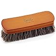 Stone and Clark Luxury Horsehair Shoe Polish Brush – Handcrafted Beechwood Shoe Brush for Shine and Buffing – Premium Shoe Shine Brush with Soft Horsehair Bristles (Brown)