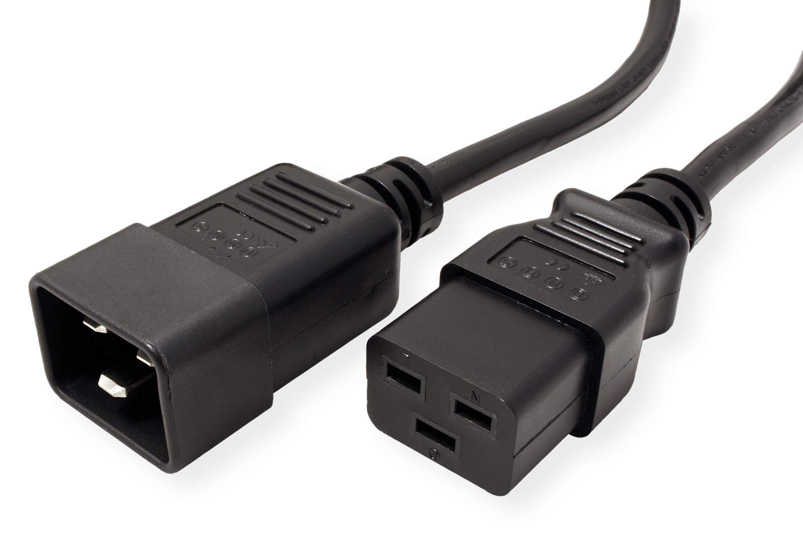 ROLINE Extension cable IEC320 C20 connector / C 19 connector Black 2 m