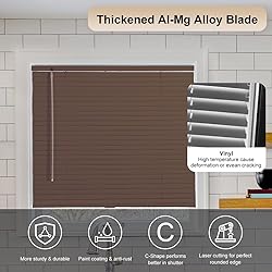 SEEYE Cordless Mini Blinds Aluminum Venetian Blind