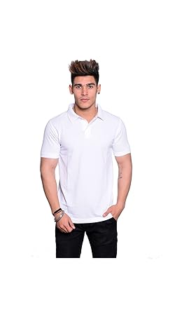 Illusion White Polo Neck T-Shirt