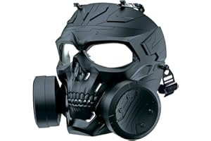 AOGLENIC Full Face Airsoft Gas Mask Tactical Skull Dummy Toxic Game Mask for BB Gun CS Paintball Cosplay Costume Halloween Masquerade