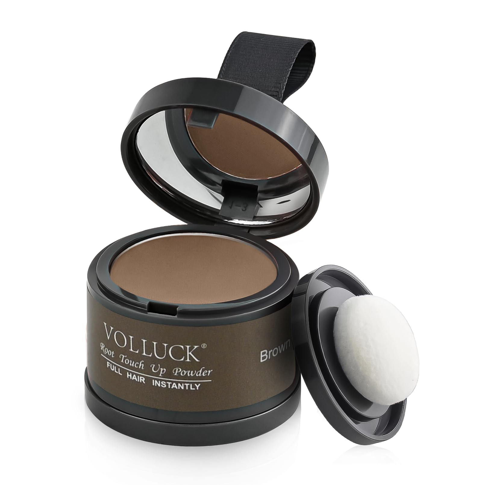 VOLLUCK Root Touch up Powder 4g – Covers Grey Roots & Conceals Thinning Hair, Hairline Powder for Men & Women – Natural Look, Easy to Use & Compact for Quick Touch Ups (Brown) — image 1
