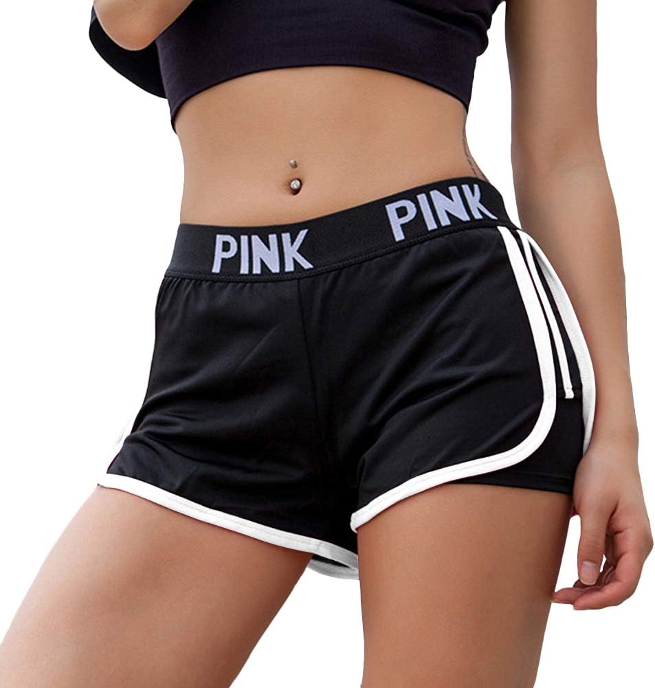 Women Running Shorts 2-in-1 Double Layer Elastic Waistband Sport Shorts No-Chafing Quick Drying Breathable Workout Fitness Active Yoga Jogging Shorts