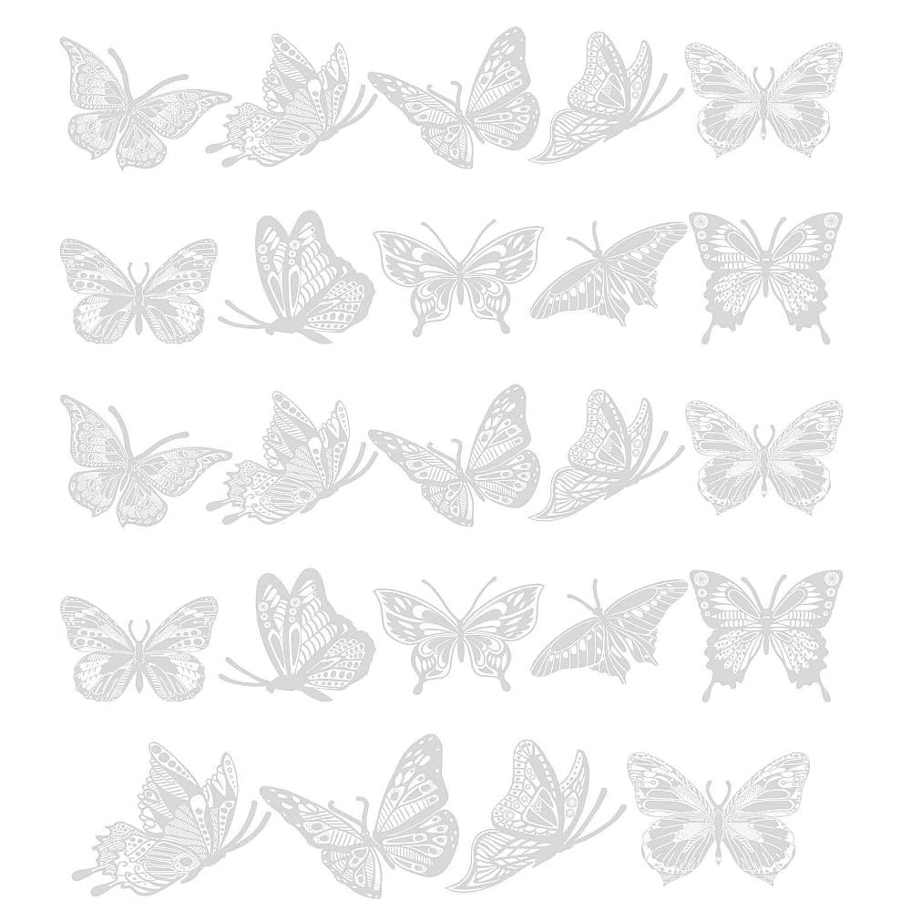 24 Pcs Window Stickers Large Size Butterfly Anti Collision Window Clings Translucent Alert Bird Window Decal Prevent People and Bird Strikes on Window Glass